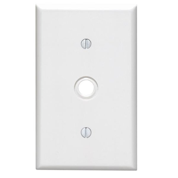 Ezgeneration White 1 gang Plastic Cable & Telco Wall Plate EZ1491448
